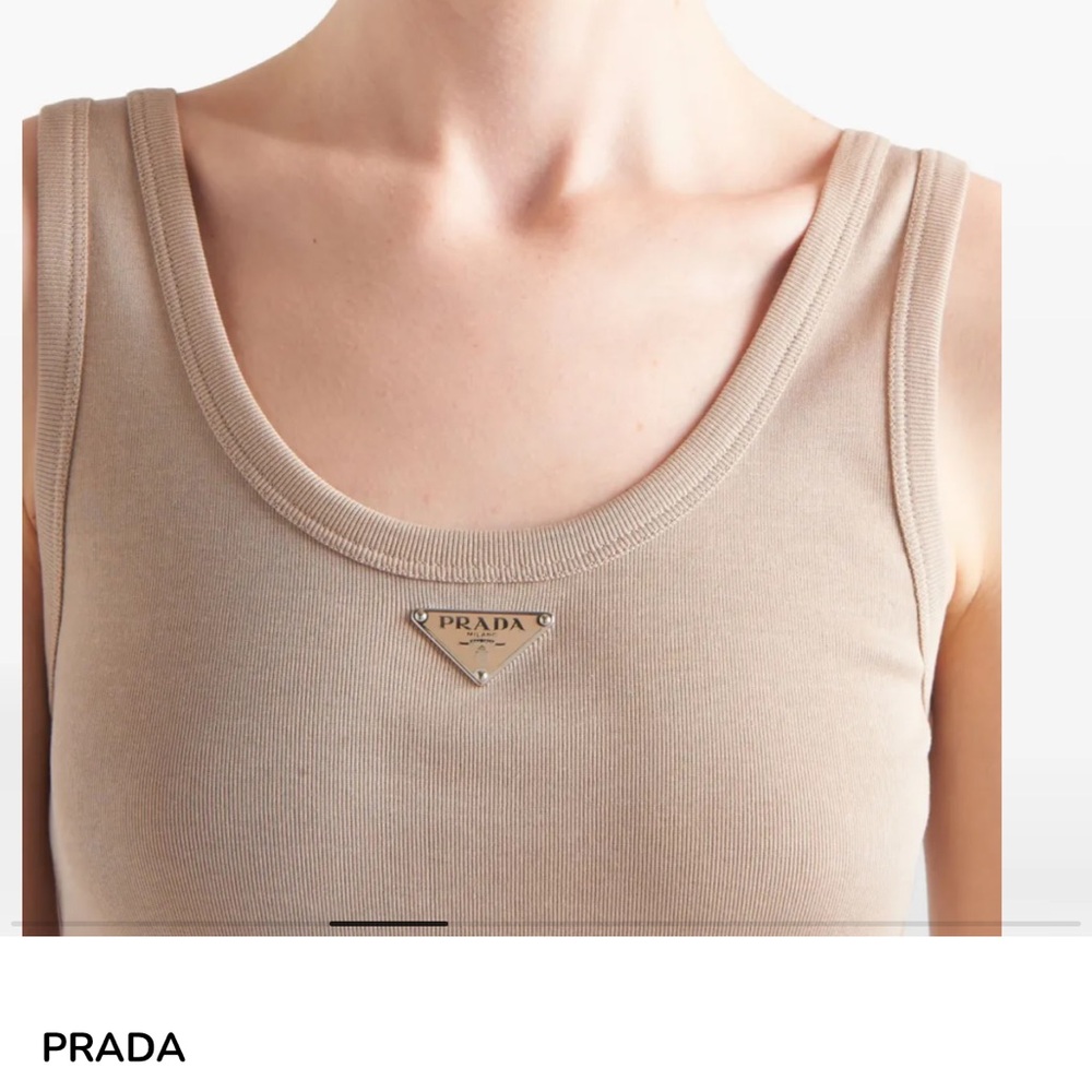 Prada Knit Ribbed Triangle Logo Dress - Picture 3 of 13